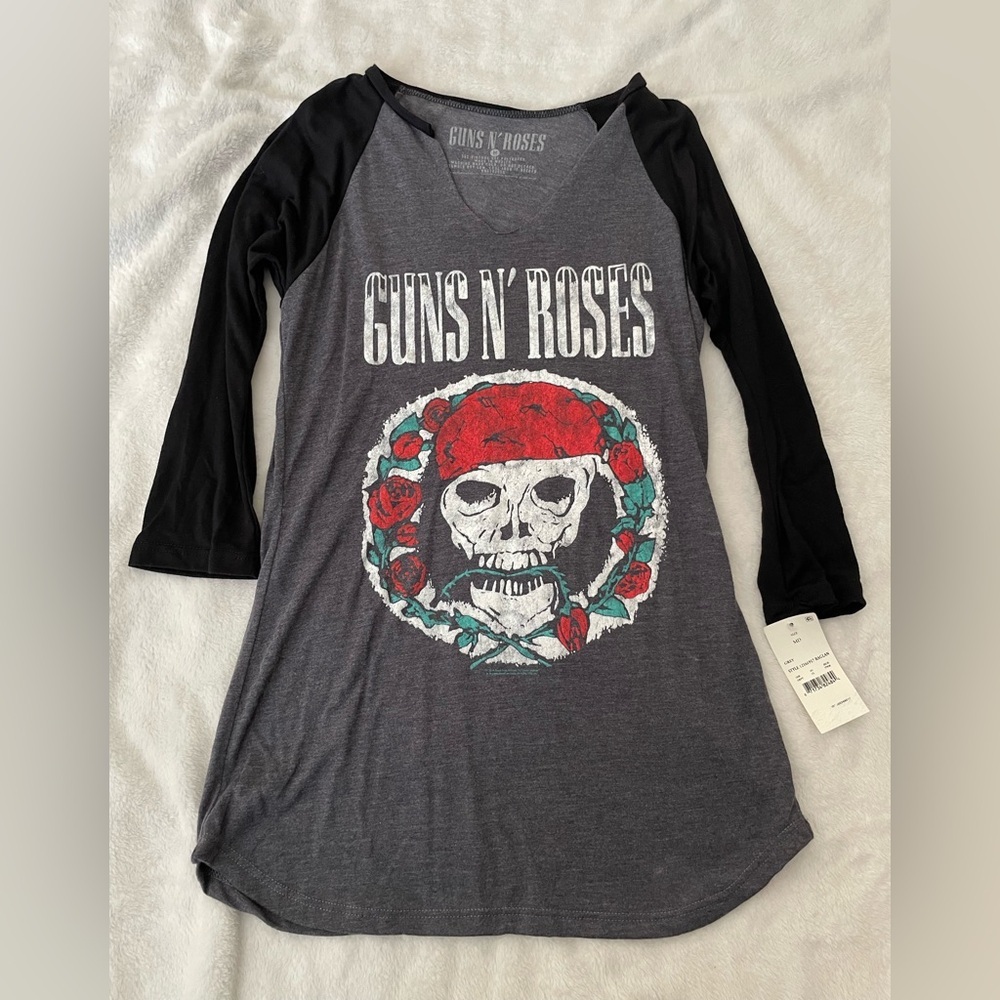 Guns N' Roses Women's Long Sleeve Tee - Gray and Black